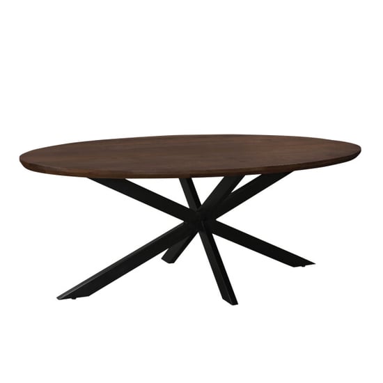 Livingfurn eetkamertafel jesper oval brown 240x110x76 cm mangohout - Image 3