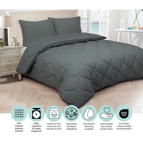DoubleDry 2 in 1 dekbed 240x200 lits jumeaux wasbaar dekbed zonder overtrek - - Image 3