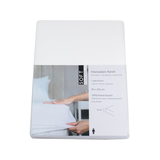 DoubleDry Hoeslaken flanel 90x200 cm 100% zacht katoen rondom elastiek - - Image 3