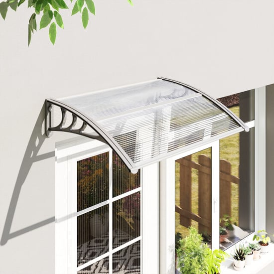 4goodz Deurluifel terrasoverkapping polycarbonaat, 75x100cm zilver - Image 3