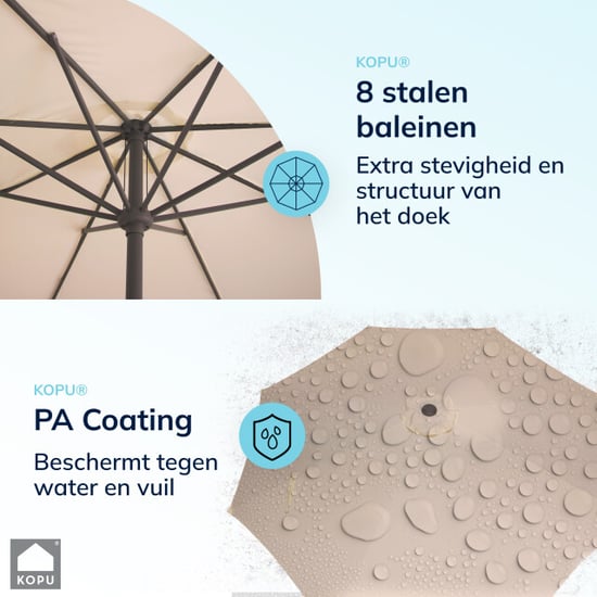 Kopu ® madrid 350 cm grote parasol rond met beschermhoes - - Image 3