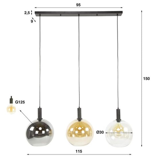 Hoyz hanglamp sfera tricolore 3-lichts artic - Image 2
