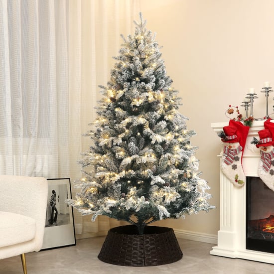 Homcom Kerstboom met sneeuw met led verlichting Ø116 180 cm metalen voet - Image 4