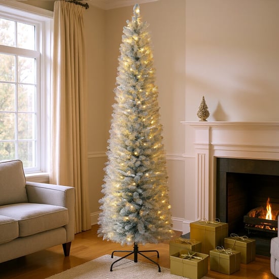 Homcom Kerstboom met sneeuw met led verlichting Ø57 210 cm metalen voet - Image 6