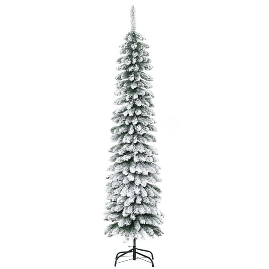Homcom Kerstboom smal met sneeuw incl. standaard 180 cm /groen - Image 1