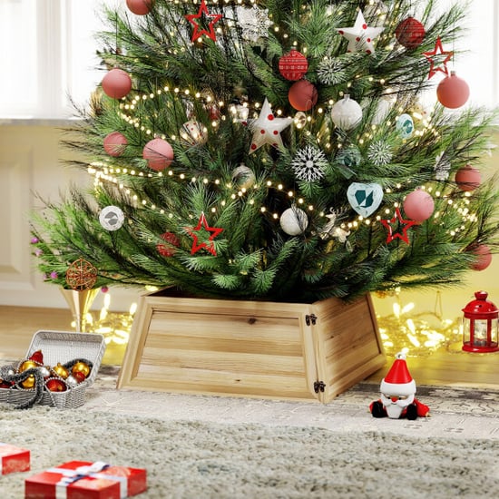 Homcom Kerstboomrok 65 x 65 cm kerstboommand van vuren bruin - Image 2