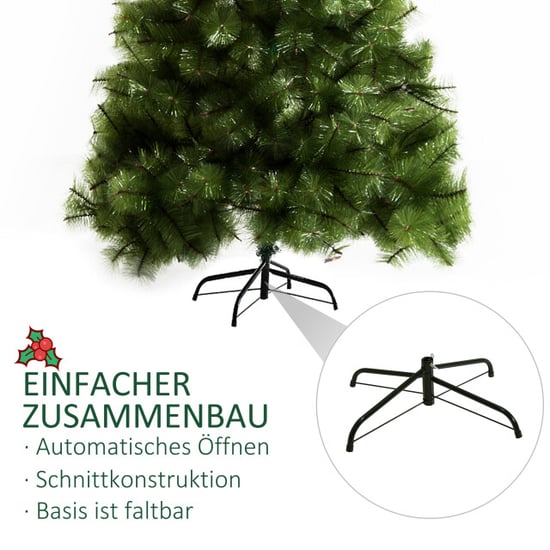 Homcom Kunstkerstboom 210 cm kunstkerstboom met 505 spikes kerstboom - Image 4