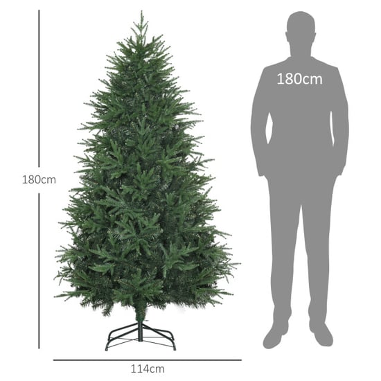 Homcom Kerstboom, kunstspar, realistisch uiterlijk, snelle montage, kunststof, - Image 2