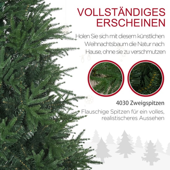 Homcom Kerstboom, kunstspar, realistisch uiterlijk, snelle montage, kunststof, - Image 4
