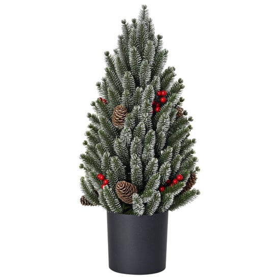 Homcom Mini kerstboom met dennenappels, rode bessen en overtop 50Â cm hoog, - Image 1