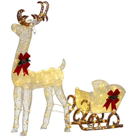 4goodz Outsunny led kerstdecoratie rendier met slee 170 lampjes - Image 1