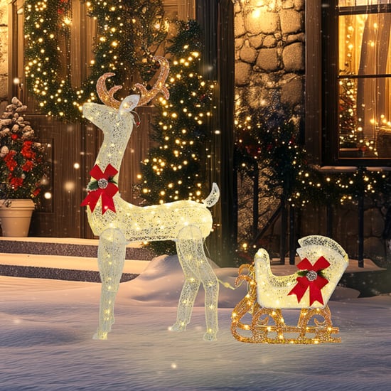 4goodz Outsunny led kerstdecoratie rendier met slee 170 lampjes - Image 2
