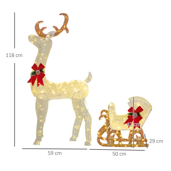 4goodz Outsunny led kerstdecoratie rendier met slee 170 lampjes - Image 4