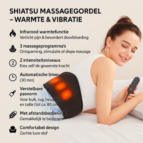 Casa di Elturo Massage- en warmtegordel infrarood warmte & trilmassage 3 modi verstelbare - Image 2
