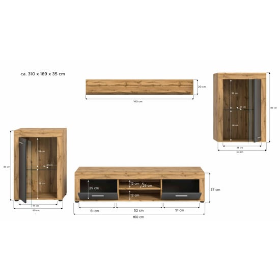 Furnilux Jam woonkamercombinatie grijs melamine wotan nb - Image 3