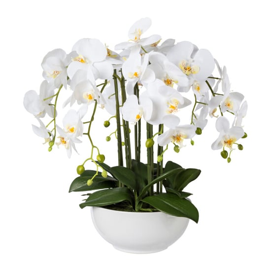 Kopu ® kunstbloem orchidee 54 cm met schaal phalenopsis - Image 1