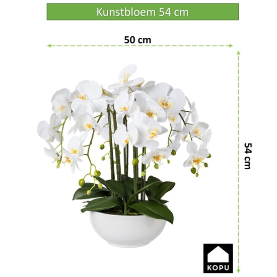 Kopu ® kunstbloem orchidee 54 cm met schaal phalenopsis - Image 3