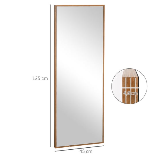 Homcom Wandspiegel met houten omlijsting 45x125 cm - Image 2