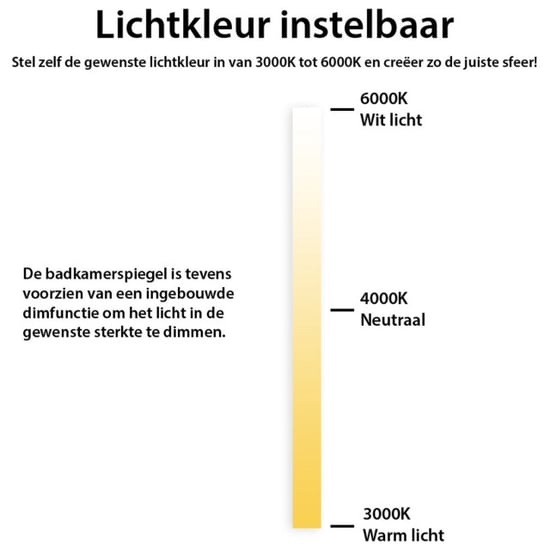 Vtw Living Badkamerspiegel rond 60 cm met verlichting en verwarming metalen rand - - Image 2