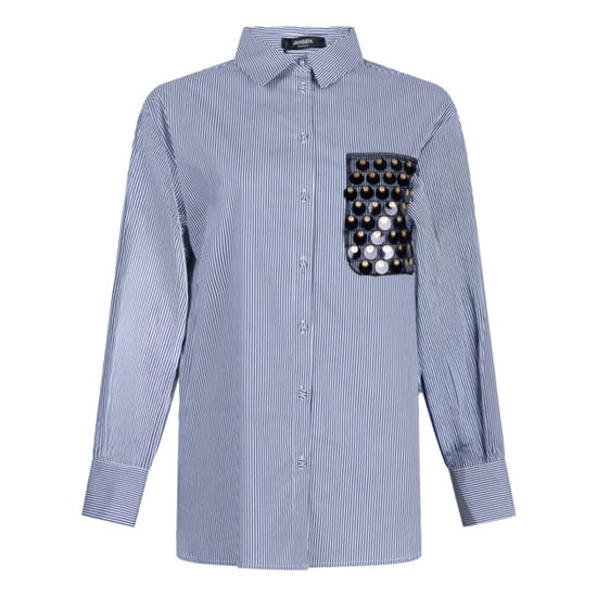 Jansen Amsterdam Goldie blouse cs3 726 sequins pocket dark blue - Image 1