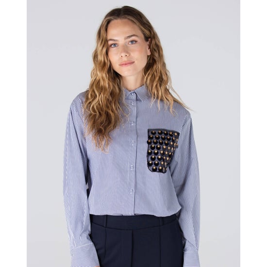 Jansen Amsterdam Goldie blouse cs3 726 sequins pocket dark blue - Image 2
