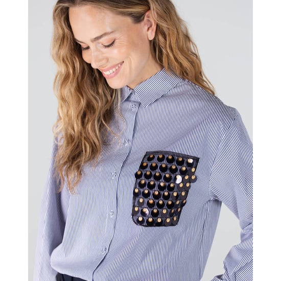 Jansen Amsterdam Goldie blouse cs3 726 sequins pocket dark blue - Image 3