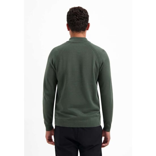 No Excess Pullover half zip high collar solid dark green - Image 5