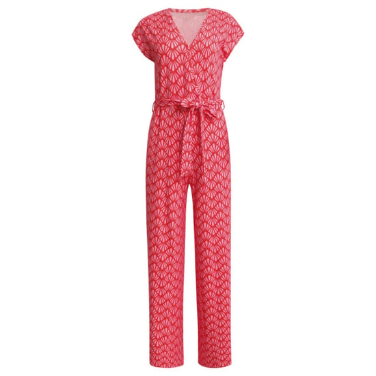 Smashed Lemon 25039 v-vormige jumpsuit met overlappende halslijnschelpprint | - Image 3