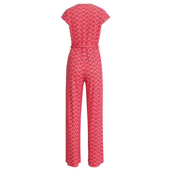 Smashed Lemon 25039 v-vormige jumpsuit met overlappende halslijnschelpprint | - Image 4