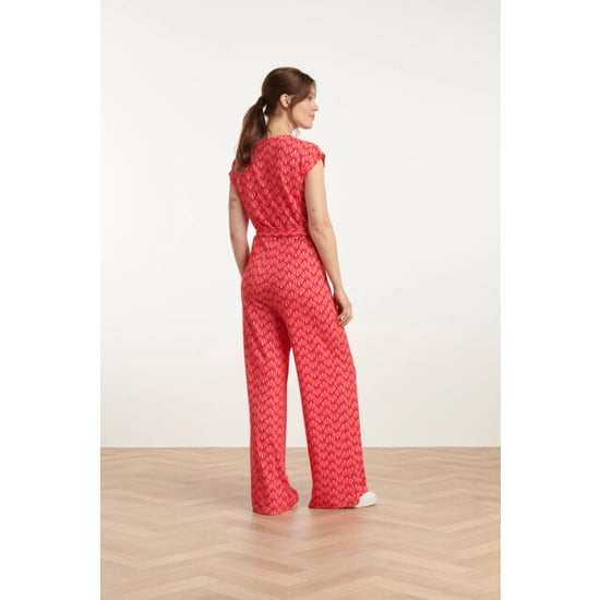 Smashed Lemon 25039 v-vormige jumpsuit met overlappende halslijnschelpprint | - Image 5