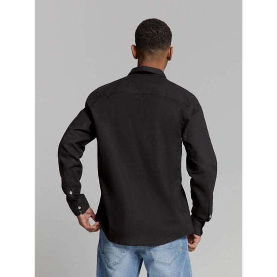 No Excess Shirt solid with linen black - Image 2