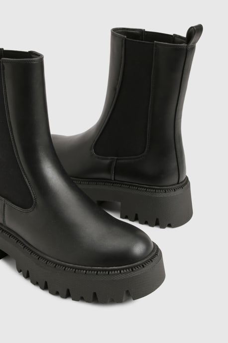 Chunky Elastic Panel Chelsea Ankle Boots - Image 5