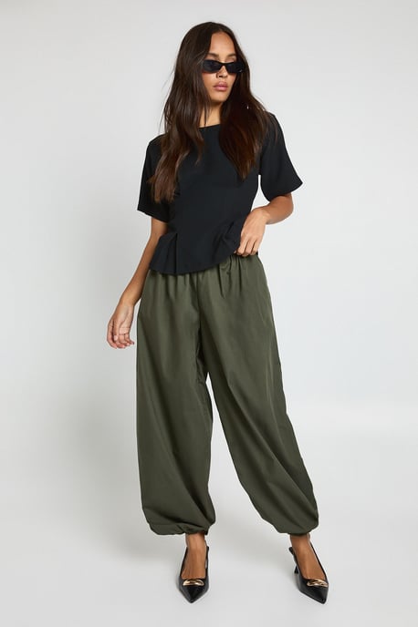 Ottoman Rib Cinched Waist T-shirt - Image 3