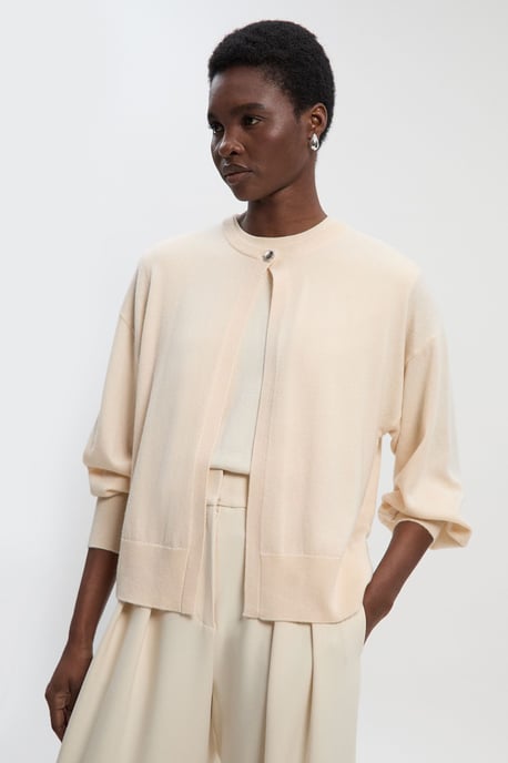 Cashmere Wool Blend Knit Cardigan - Image 1