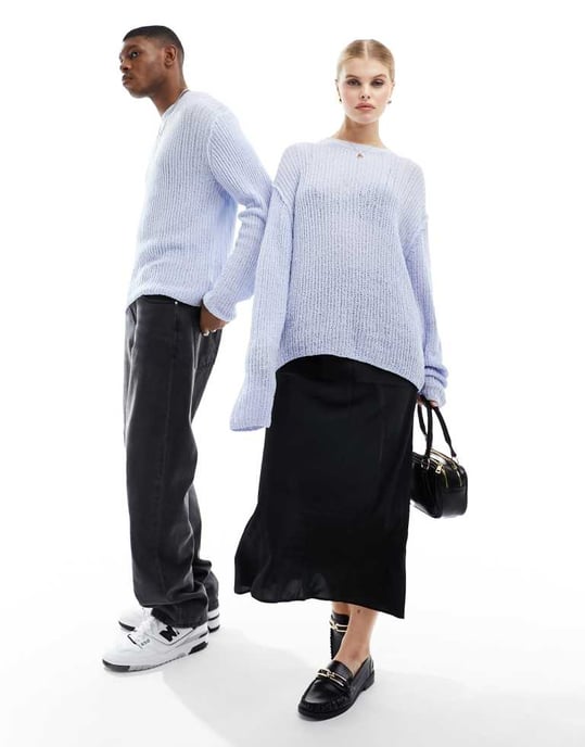 Weekday Unisex ljusblå stickad tröja, endast hos ASOS - Image 2