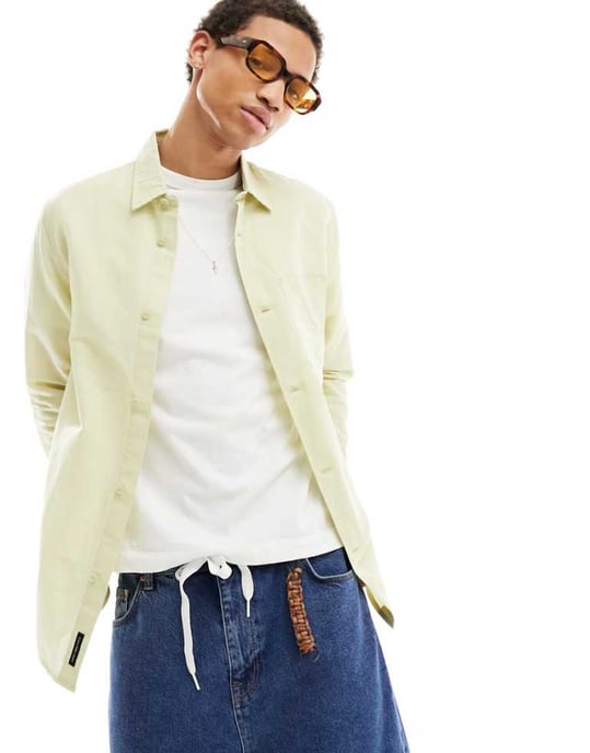 Calvin Klein Jeans – Grön linneskjorta - Image 1
