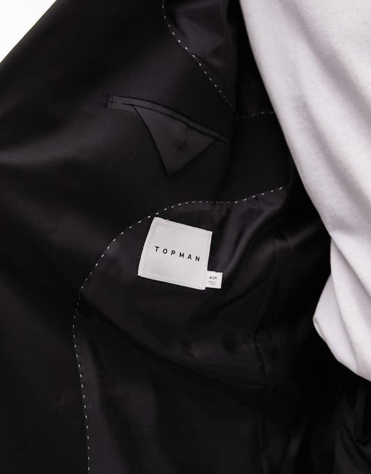 Topman – Svart, överdimensionerad dubbelknäppt kavaj - Image 3