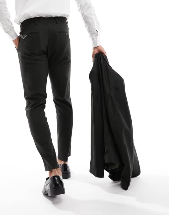 Selected Homme – Mörkgröna kostymbyxor med smal passform - Image 2