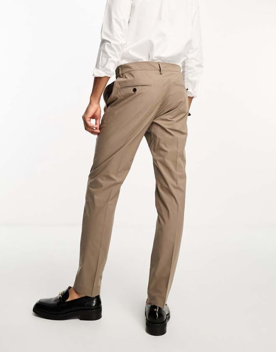 Selected Homme – Ljusbruna kostymbyxor med smal passform - Image 2