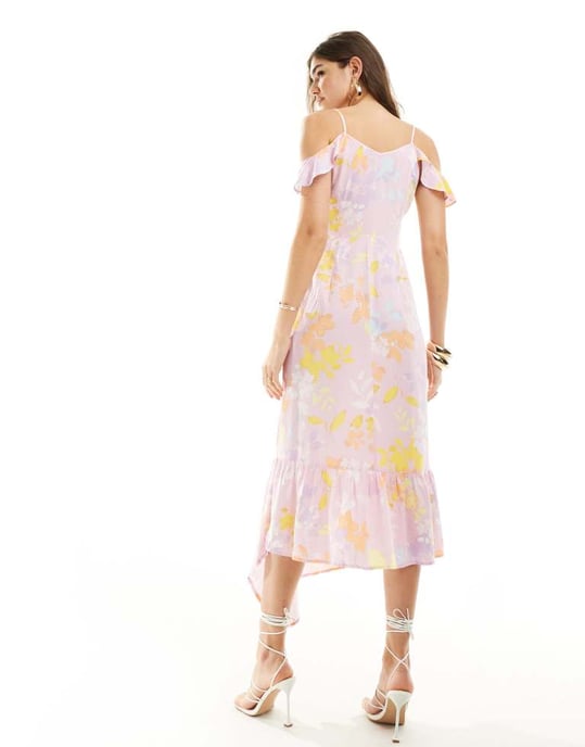Vero Moda – Pastellfärgad blommig maxiklänning - Image 3