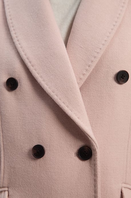 Wool Fitted Double Breasted Tailored Midi Coat - Image 3