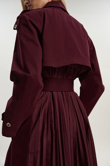 Pleated Back Trench Coat - Image 1