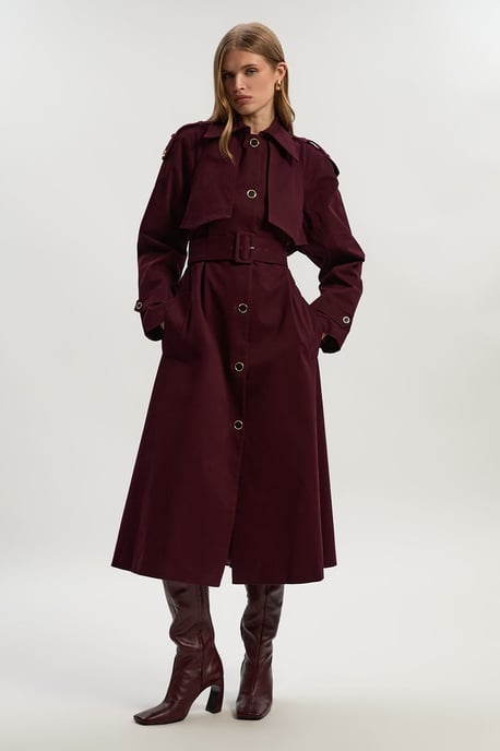 Pleated Back Trench Coat - Image 2