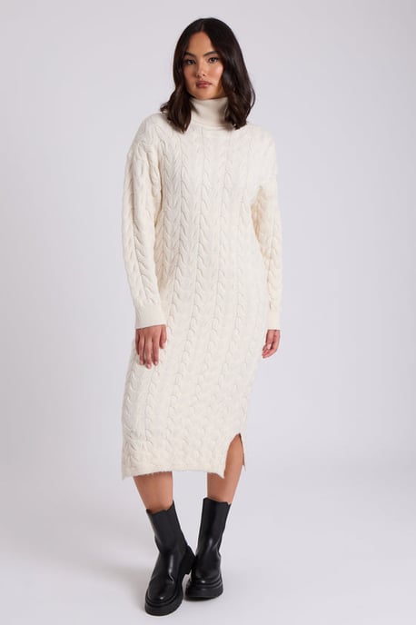 Urban Bliss Cream Ascot Longline Dress - Image 1