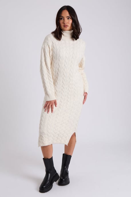 Urban Bliss Cream Ascot Longline Dress - Image 2