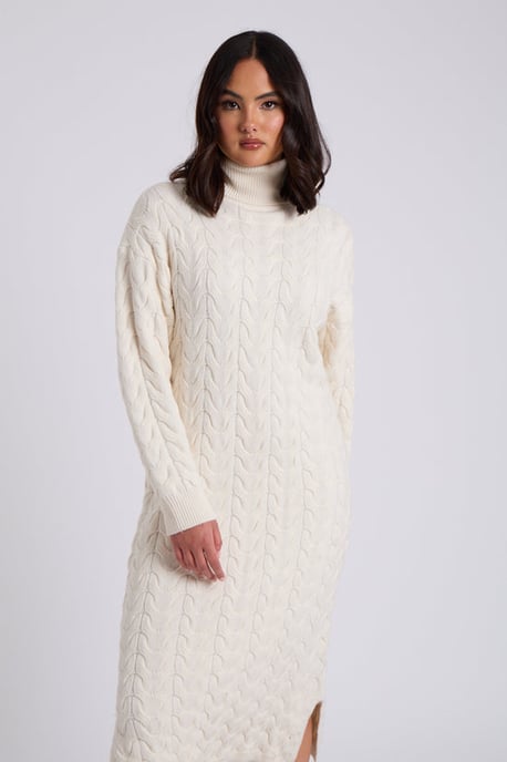 Urban Bliss Cream Ascot Longline Dress - Image 3