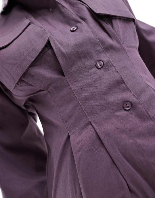 ASOS DESIGN – Lila miniskjorta i twill med praktiska fickor - Image 2