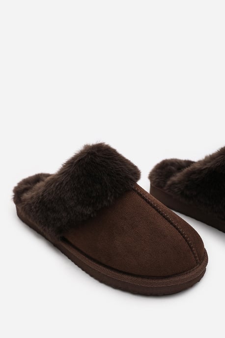 Wheres That From Womens 'Comfort' Slip on Slippers With Fur Trim Suede - Image 5