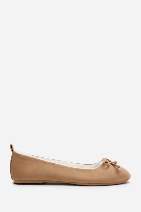 Wheres That From Womens 'Danica' Ballet Slippers with Faux Fur Lining and Bow Detail - Image 3