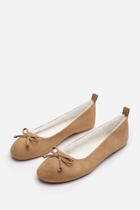 Wheres That From Womens 'Danica' Ballet Slippers with Faux Fur Lining and Bow Detail - Image 4